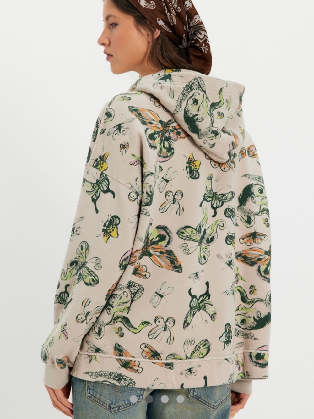 Free People Neutral Botanical Print Hoodie - Picture 2 of 6
